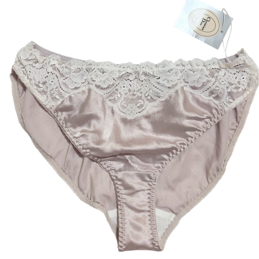 Christian Dior Satin Lace Panties Womens Size 6 Made in USA NWT Vintage